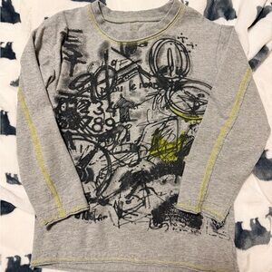 Deux Par Deux boys size 6 long sleeve graffiti art t-shirt